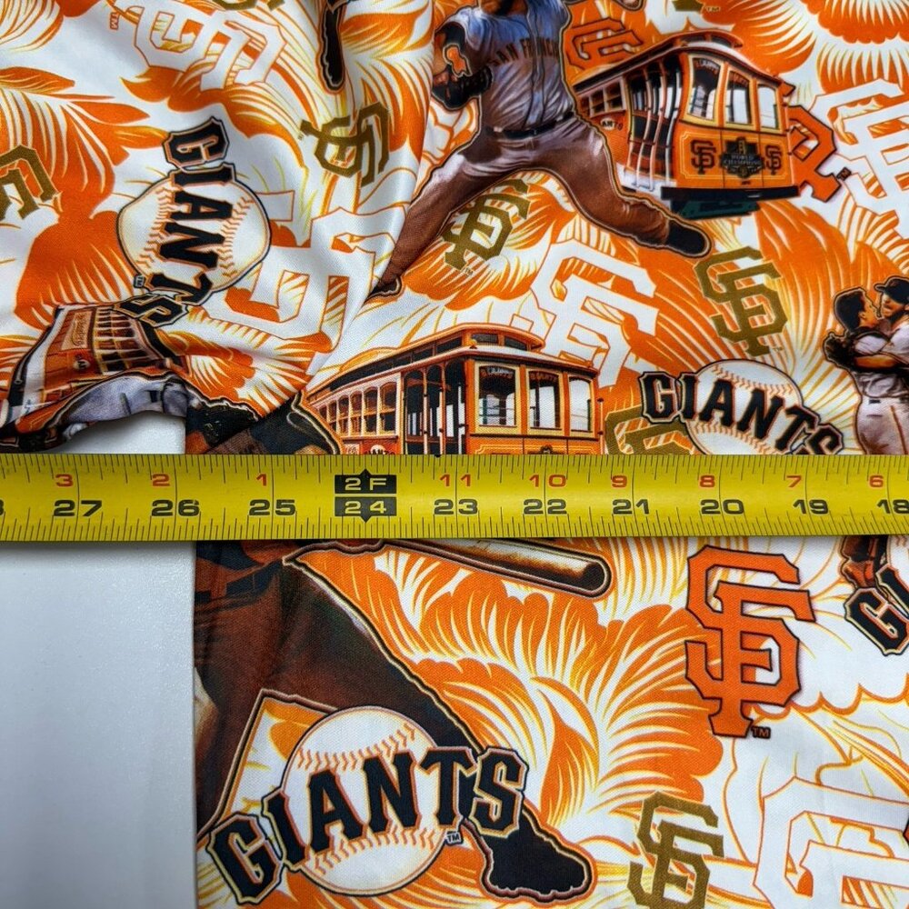 San Francisco Giants Hawaiian Shirt Mens XL 26x30.5 Orange Floral Short Sleeve - Picture 5 of 6